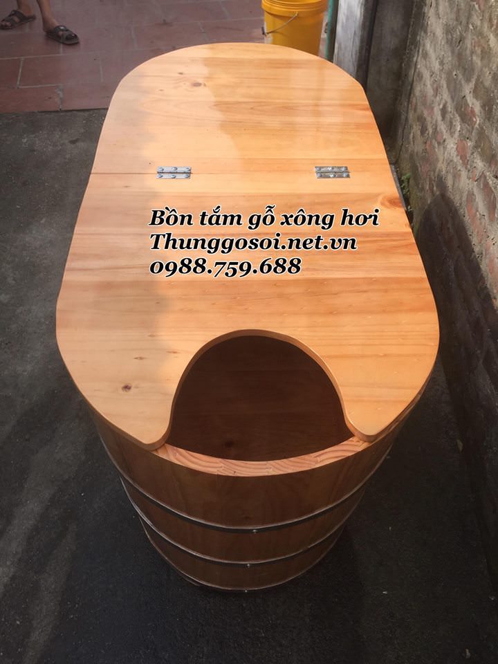 bồn tắm gỗ thông hai chức năng