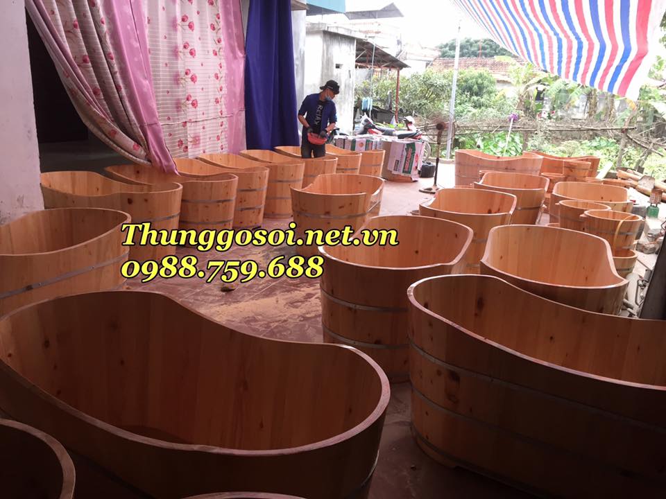 thùng tắm gỗ pomu nhập khẩu