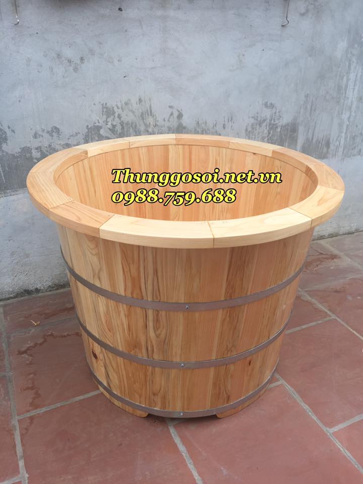 bồn tắm gỗ pomu tròn
