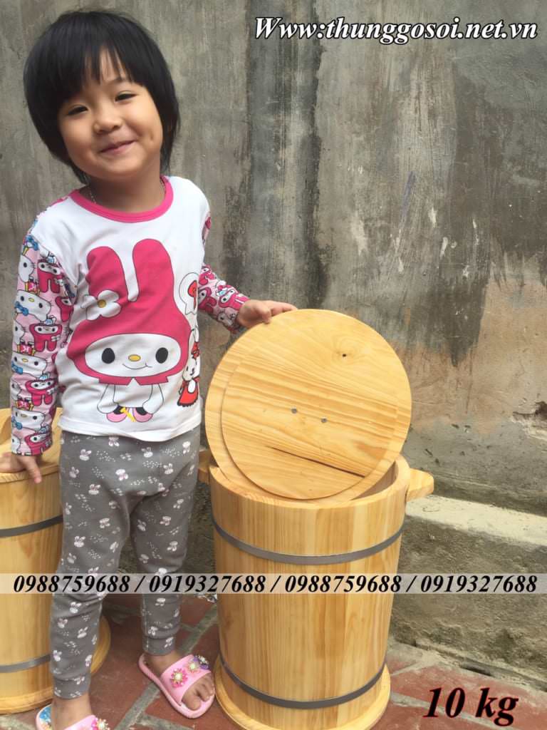 thùng gỗ đựng gạo