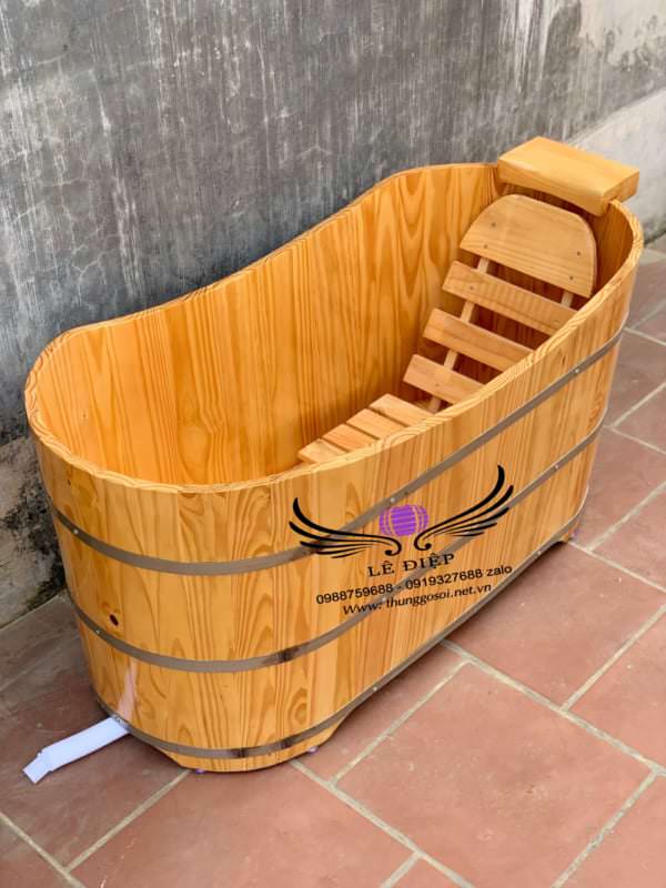 bồn tắm gỗ ovan
