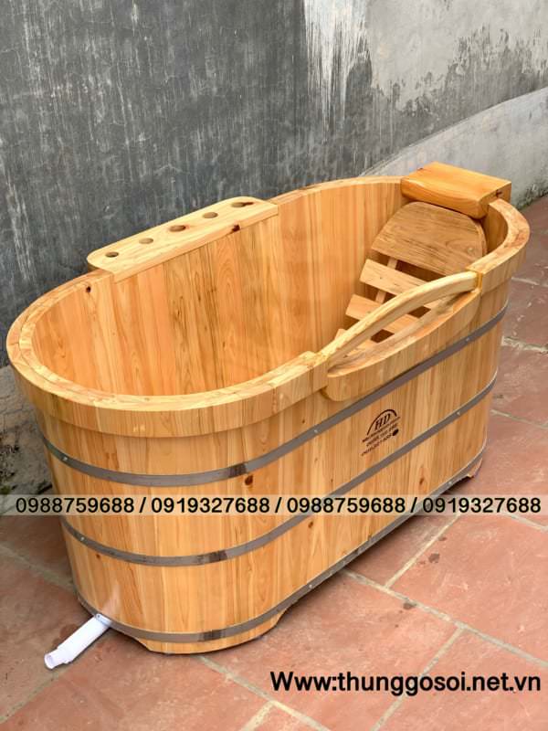bồn tắm gỗ pơ mu cao cấp