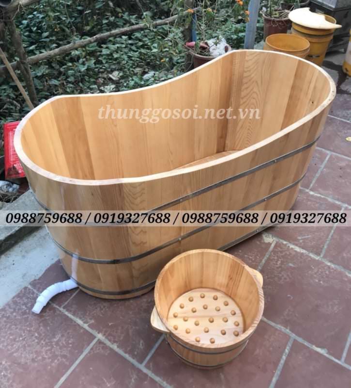 bồn tắm gỗ sồi