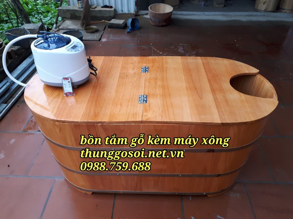 thùng tắm gỗ xông người