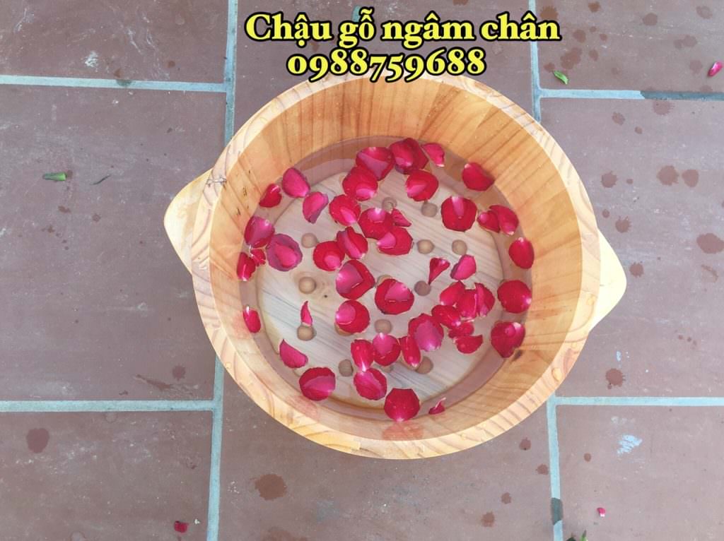 chậu ngâm chân gỗ thông