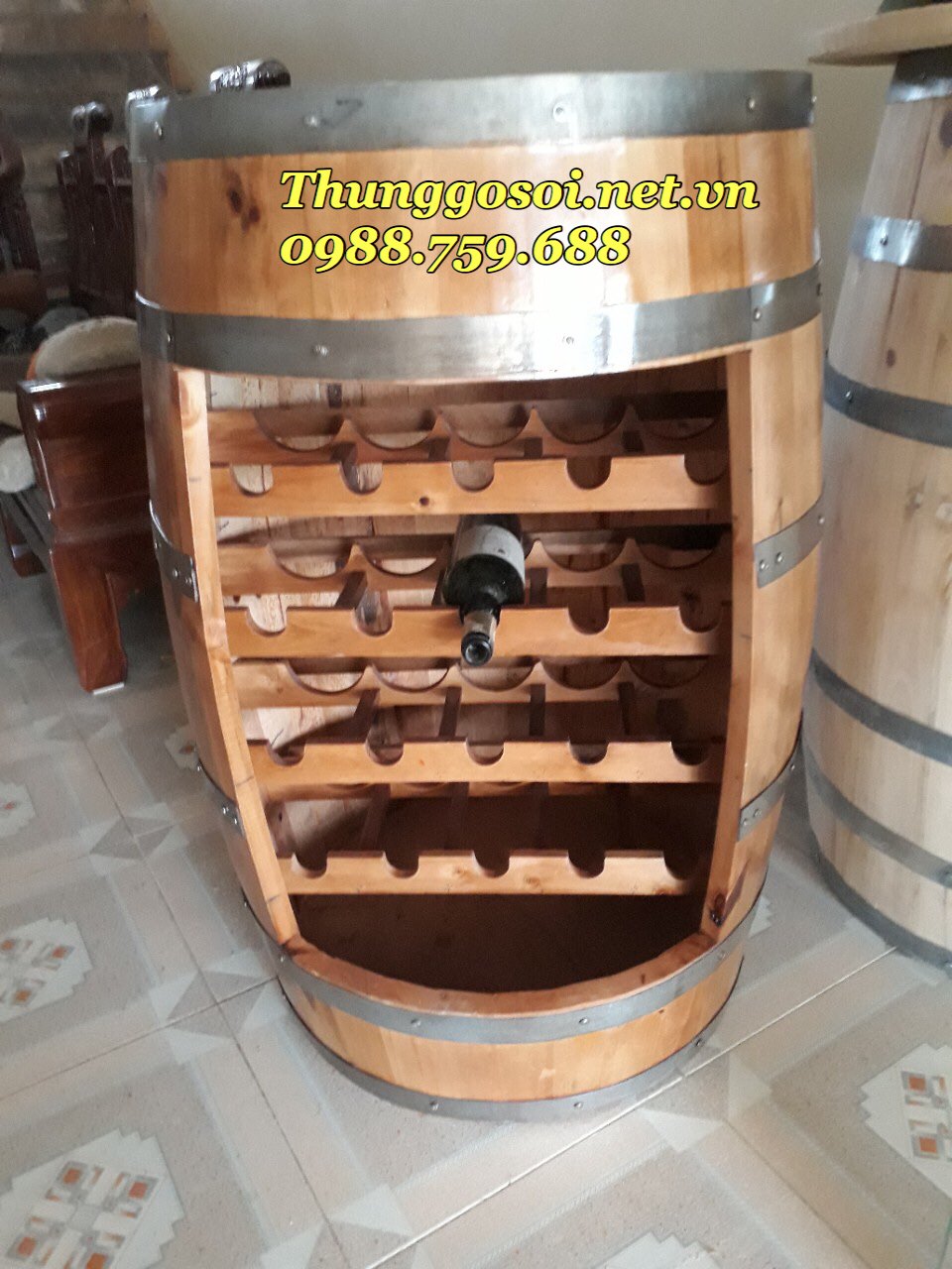thùng gỗ trưng bày rượu vang