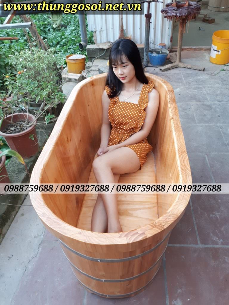 thùng tắm bằng gỗ