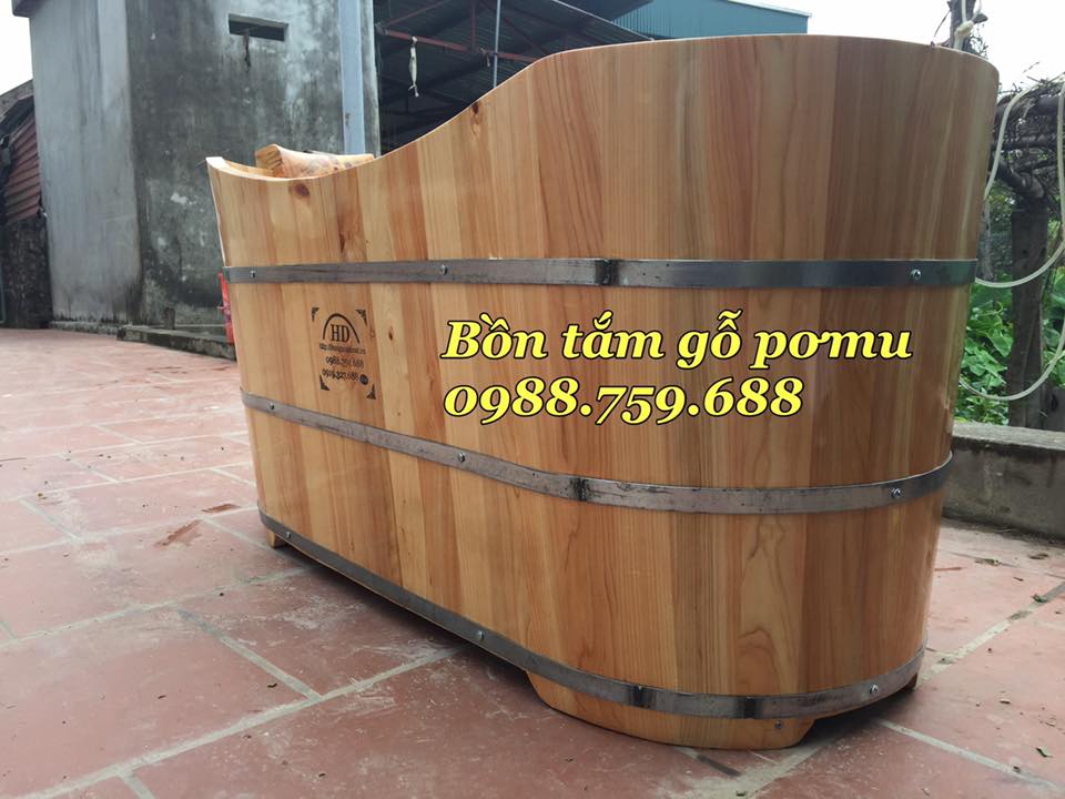 thùng tắm gỗ pomu nhập khẩu