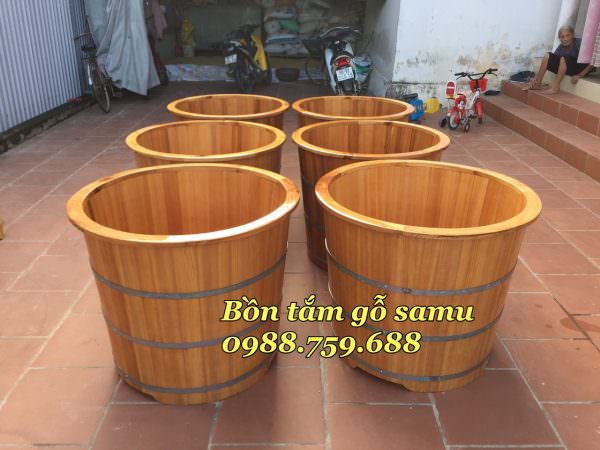 thùng tắm gỗ samu
