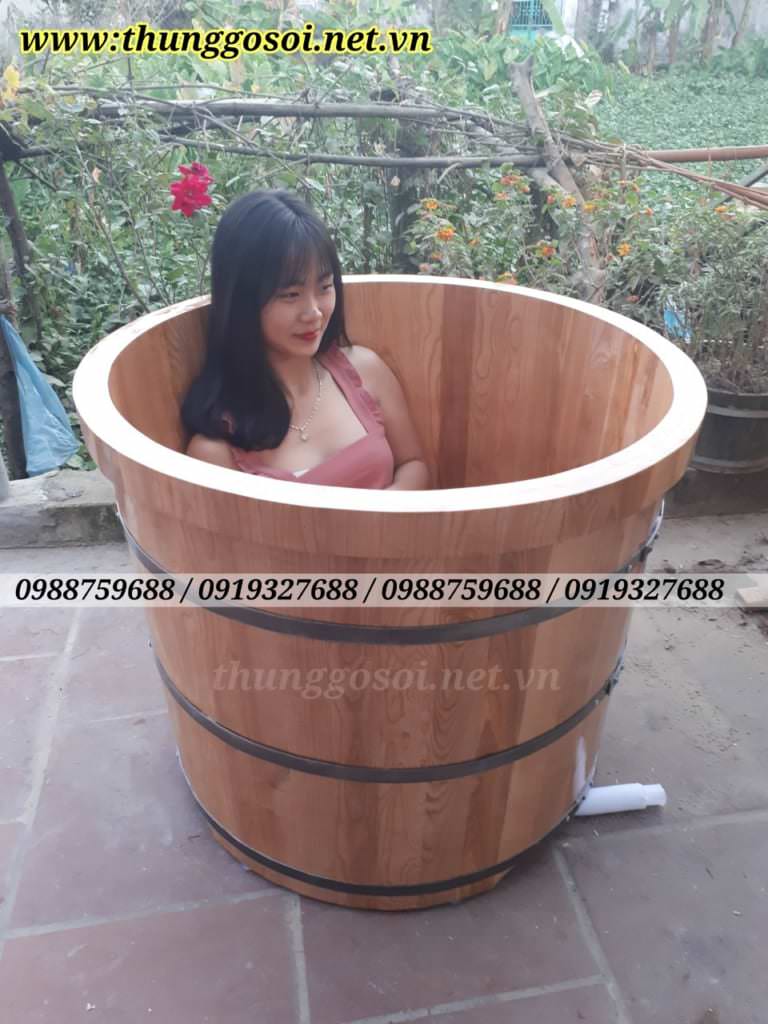 thùng tắm bằng gỗ sồi 
