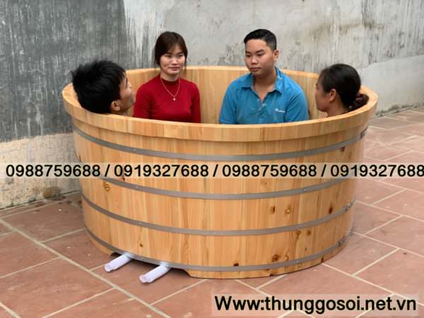 thùng tắm gỗ đôi