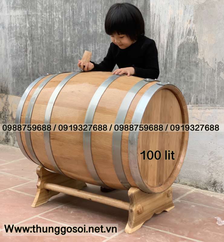 bom rượu gỗ sồi 100l