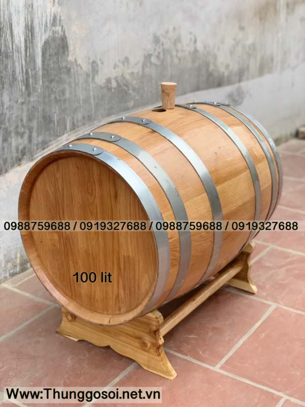 thùng gỗ sồi ngâm rượu 100l