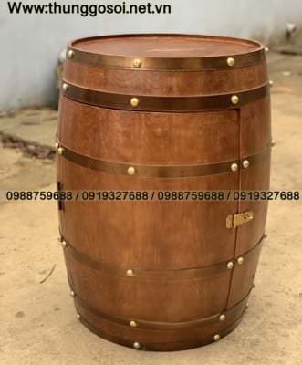 bàn thùng gỗ quán bar