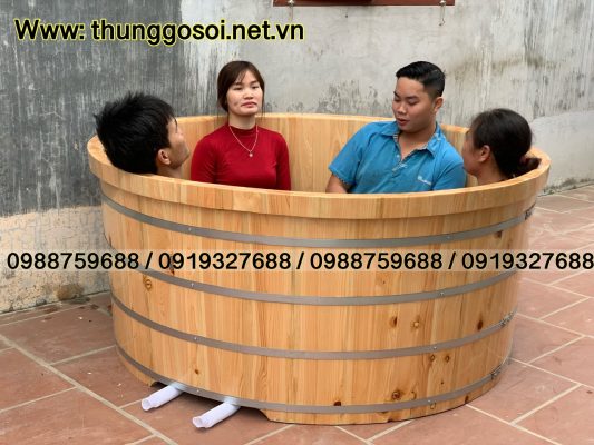 bồn tắm đôi gỗ cao cấp